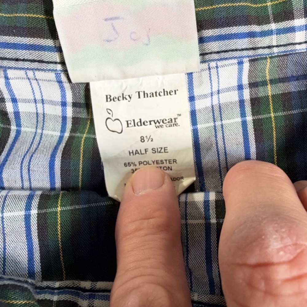 Becky Thatcher Skort Girls 8.5 Green Blue Plaid Pleated Uniform Wrap Skirt 5872 - Picture 3 of 7